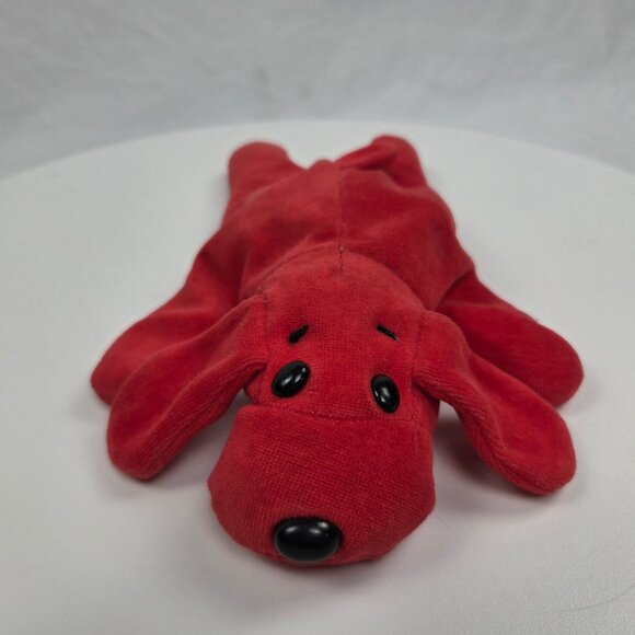 Red Laying Dog Bean Bag Filled 10" - Picture 6 of 7